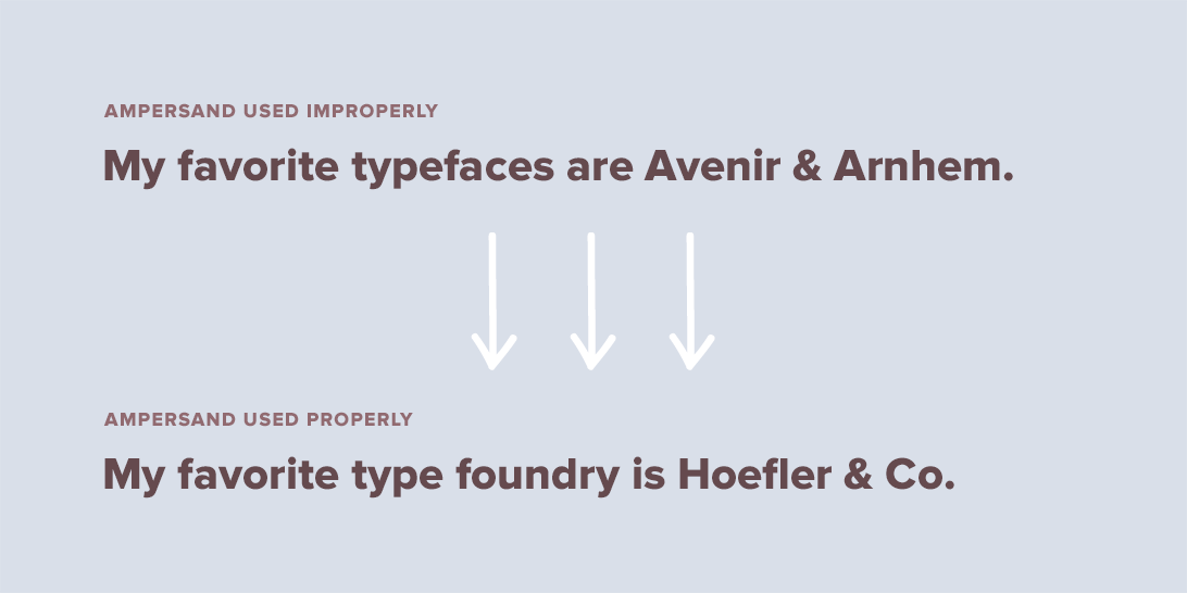 Improper vs proper use of ampersands